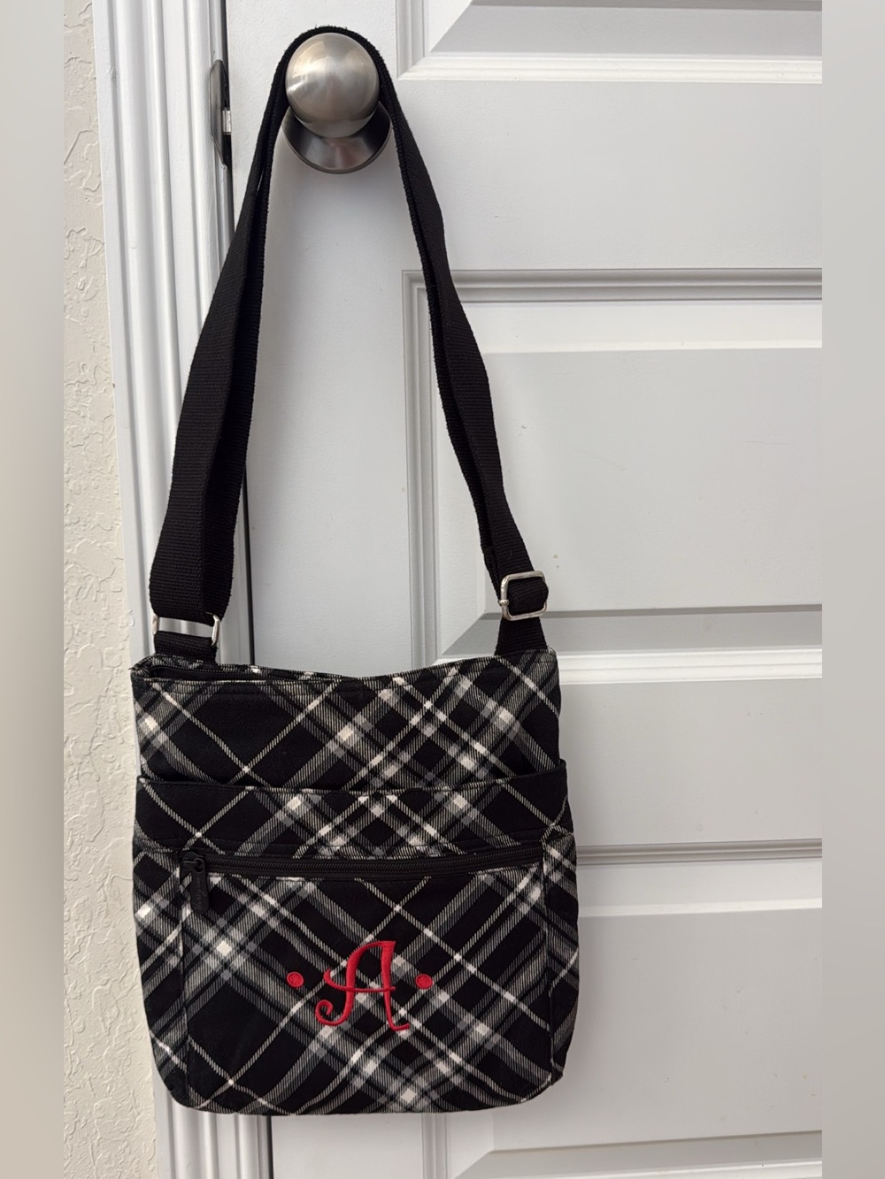 Organizing Shoulder Bag with Red “A”